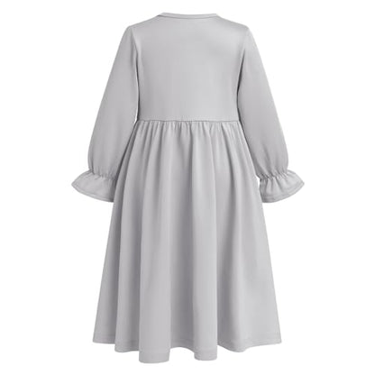IWEMEK 2PCS Newborn Baby Girls Muslim Abaya Prayer Dress with Hijab Islamic Middle East Arab Dubai Robe Ramadan Eid Clothes - color: Grey, size: 0-6 Months