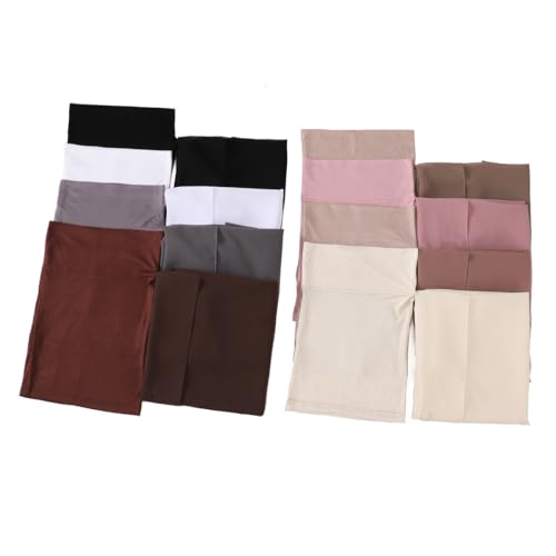 Instant Chiffon Hijab Set 3-in-1 Hijabs Scarf with Built-in Magnets and Undercap Head Wraps with Modal Cap - color: Coffee 2#