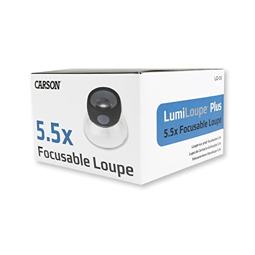 Carson LumiLoupe Plus 5.5X Power Stand Loupe Magnifier with Dual Lens Focusing System (LO-06) - style: 1.75" Diameter (5.5x)