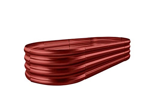 Land Guard Galvanized Raised Garden Bed Kit, Planter Boxes Outdoor, Oval Large Metal Beds for Vegetables(Brown)…… - color: 4-brown, size: 4×2×1ft(1pcs）