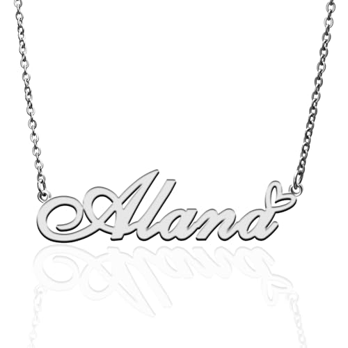 Custom Name Necklace Customized Personalized Plated Necklace for Mother Daughter Friendship Women Valentine's Day Christmas Birthday New Year Party - style: Alana Silver