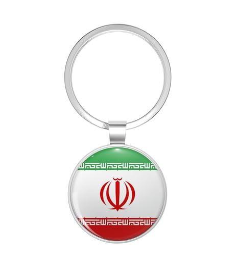 National Flag Islamic Republic of Iran Persia vector Three Coloured Flag Metal Double Sided Key Chain Keychain