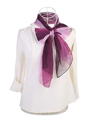 uxcell Women'sChiffon Sheer Long Scarf Silky Gradient Party - color: Purple
