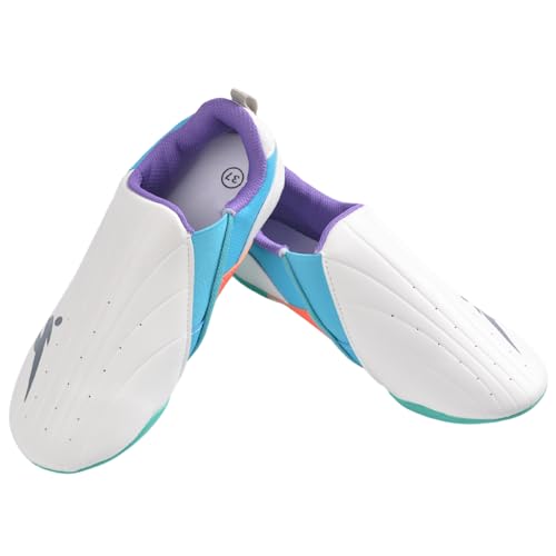 Taekwondo Karate Martial Arts Shoes, Lightweight and Breathable Boxing Shoes for Kids Youth Adult, Unisex - color: White & Green, size: 9.5