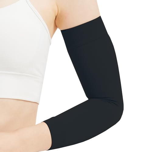 Compression Lymphedema Arm Sleeves for Women, 20-30 mmHg Full Arm Support for Swelling Recovery Circulation - color: Black, size: Small