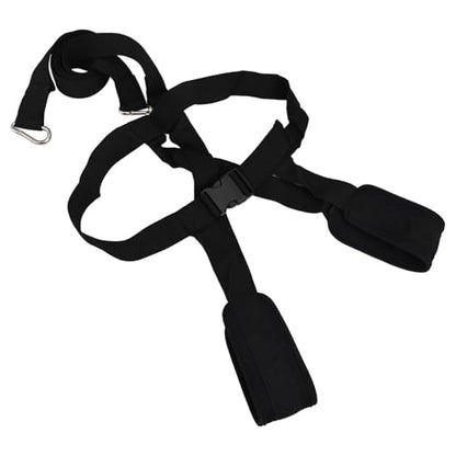 Sled Harness for Exercise, Adjustable Nylon Running Resistance Training Vest with Shoulder Pads for Football Basketball Strength Building, Black