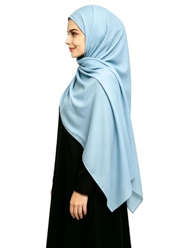Lina & Lily Non-see-through Premium Jersey Maxi Hijab Head Scarf Wrap for Muslim Women - color: Baby Blue