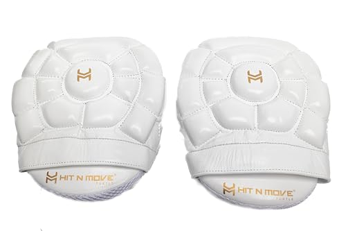 HIT N MOVE Curved Micro Turtle Boxing Mitts | Punching Pads | Sparring Gear for Boxing, MMA, Kickboxing, Muay Thai, Martial Arts Training Equipment, Genuine Leather, High-Performance Mitts - color: White