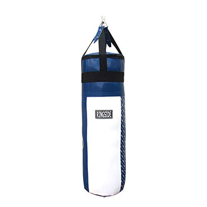 Ringside Apex Heavy Bag, Punching Bag for Boxing Training and Workout, 100 lbs, Includes Nylon Straps and Hanging Clip - color: Blue / White