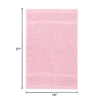 Avalon Towels Salon Towel - Pink Hand Towels Bulk Pack of 24 - 100% Cotton Absorbent Spa, Facial & Gym Towel for Working Out - 16x27 Inches (Not Bleach Proof) - color: Pink