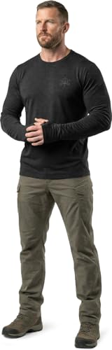 CQR Men's UPF 50+ Sun Protection Long Sleeve Quick Dry Athletic Shirts, Stretch Running Workout Hiking T-Shirts - color: Nightfall Black, size: XX-Large