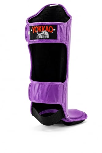 YOKKAO Matrix Muay Thai Kickboxing MMA Shin Guards with Knee Guards - color: Flash Purple, size: Large