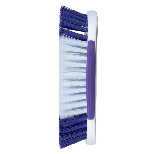 Fabuloso Compact Hand Scrub Brush, White and Purple, 6 Inch | Easy-grip rubber texture with firm bristles for kitchen, bathroom, tile, and baseboards - size: Hand-Held Scrub Brush