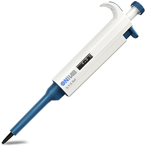 ONiLAB Single Channel Adjustable Pipettor, Micropipette 0.1-2.5μL | Ergonomic Design,Clear Volume Display,Adjustable Volume Control,Autoclavable - size: 0.1-2.5μl