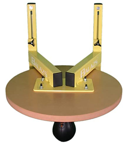 Balazs i-Box Speed Bag Platform - Heavy Duty Commercial Steel, Made in USA | Commercial Grade 11-Gauge Steel, 12" Adjustable Wall Mount, Pro Level III Swivel, 24" Drum, Made in USA - color: Yellow