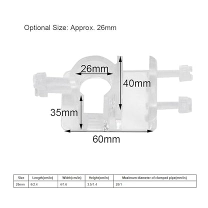 Aquarium Hose Holder, Transparent Acrylic Water Pipe Hose Fixing Clip Fish Tank Pipe Holder Aquarium Water Tube Clamp for Aquarium(26mm)