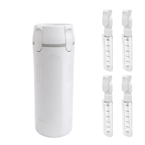 4 in 1 Travel Dispenser with 4 Pack 30ml Travel Bottles,2026 New Travel Bottles for Toiletries (White) - color: White