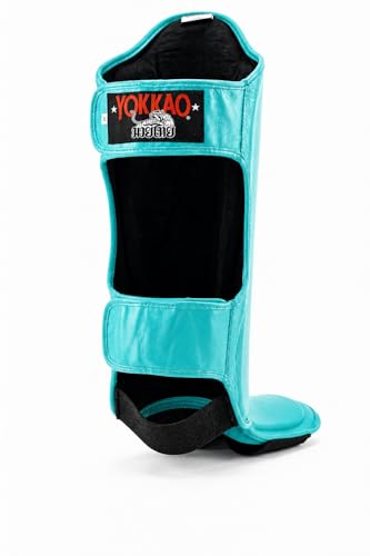 YOKKAO Matrix Muay Thai Kickboxing MMA Shin Guards with Knee Guards - color: Tiffany, size: Medium