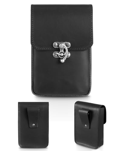 Silkfly Medieval Leather Belt Pouch Vintage,5.98 x 3.98 x 1.5 Inch,Black - color: Black, size: 5.98 x 3.98 x 1.5 Inch