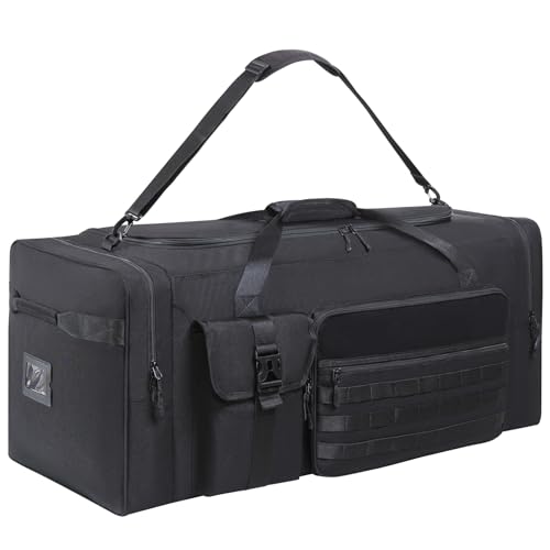 130L Extra Large 36" Heavy Duty Sports Gym and Travel Duffel Bag - Oversized Equipment Gear Bag for Basketball, Baseball, Hockey, Football, Helmets, and Pads - Durable, Giant (Black) - color: Black