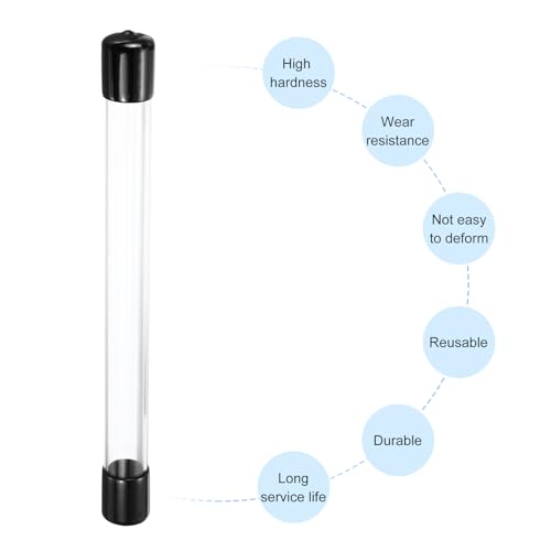 MECCANIXITY Clear Storage Tube 18x22mm Small Plastic Round Tubing with Caps Rigid Bottle Container 250mm/10 Inch for Item Stored - size: 18x22x250mm