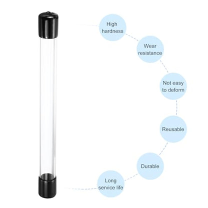 MECCANIXITY Clear Storage Tube 18x22mm Small Plastic Round Tubing with Caps Rigid Bottle Container 250mm/10 Inch for Item Stored - size: 18x22x250mm