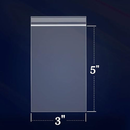 iMailer - 100 Count - 3" x 5" Small Plastic Bags- Reclosable Zip Bags 2 Mil with Lock Seal Zipper for Treats, Snack, Photo, Jewelry, Party Favors - size: 3" x 5"