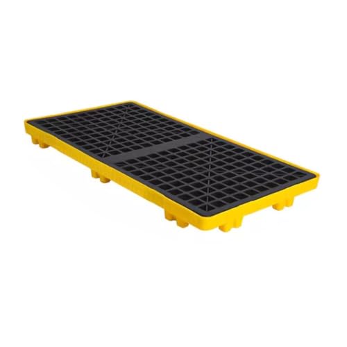 Modular Leak Platform/Grid Pads.Modular Spill Containment Tray - Heavy-Duty Oil Drum Holding Platform, Leak-Proof Spill Pallets for Safe Chemical Storage and Environmental Protection，（Yellow - size: 120*60*10cm