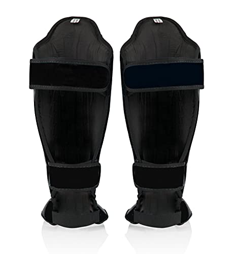 Fairtex SP5 남성, 여성, 아동용 무에타이 정강이 보호대 | 정강이는 프리미엄, 경량 및 내구성 | 훈련 또는 스파링 중에 정강이 부목을 방지하기 위한 확장된 보호 기능 - color: 블랙., size: X-Small
