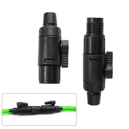 Black ABS Plastic Fish Tank Valve Interface Connector Quick Release Connector Control Hose Valve for Aquarium(12mm/0.5inch) - size: 12mm/0.5inch