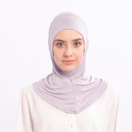 Modal Jersey Muslim Amira Instant Hijab Scarf for Women Jersey Hijab Undercaps - color: Grey
