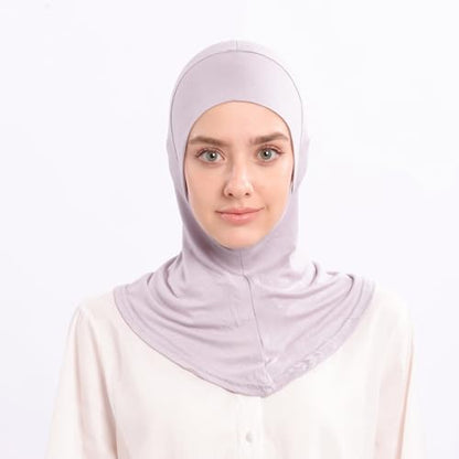 Modal Jersey Muslim Amira Instant Hijab Scarf for Women Jersey Hijab Undercaps - color: Grey
