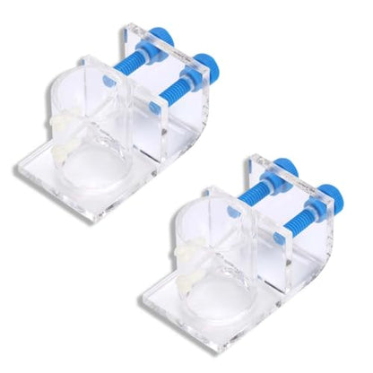 2 PCS Acrylic Aquarium Pipe Clip Clamp Holder, Transparent Acrylic Water Tube Soft Pipe Fixture for Fish Tank Aquarium Holding Doing Pump Soft Hose (Single Hole) - size: Single Hole