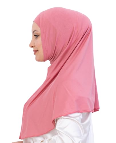 Prien Instant Hijab For Women, Muslim Long Scarf, Undercap Turban Set, Turkish Islamic Clothing, Prayer Clothes For Abaya - color: Dusty Rose