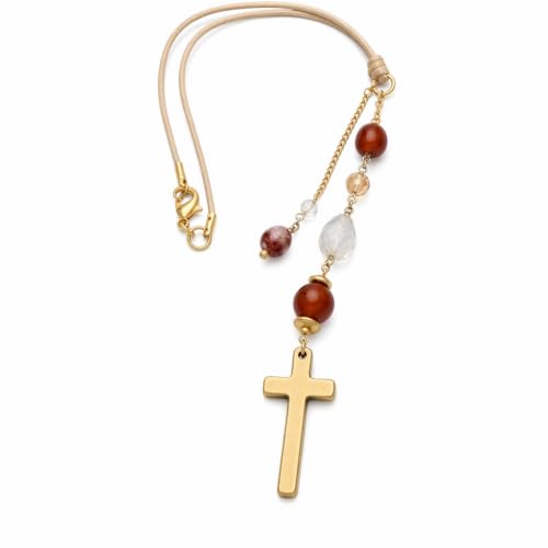 Red Crystal Cross-Shaped Pendant, Single Piece Ornament, Decorative Jewelry Accessory, Spiritual Symbol Gift, Red Gemstone Charm, Elegant Necklace Charm - color: Red