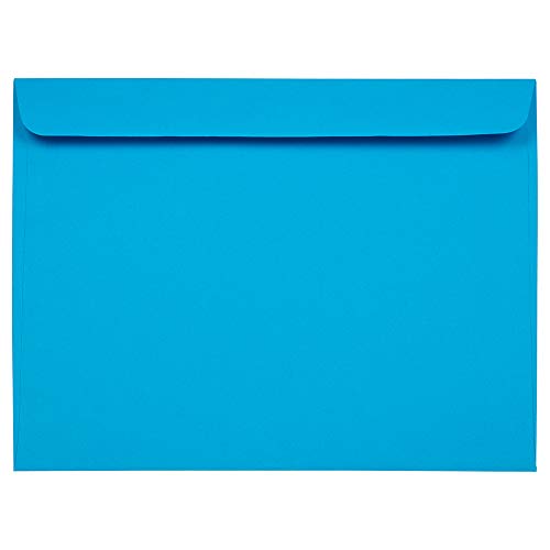 JAM PAPER 9 x 12 Booklet Colored Envelopes - Blue - 25/Pack - color: Brite Hue Blue Recycled, size: 25 per Pack