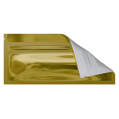 Mylar Style Barrier Bags – Zipper w/Heat Seal – 100 Bags (Gloss Gold/Clear, PR - 6?x2.7?) - color: Gloss Gold / Clear, size: 6x2.7 Inch (Pack of 100)
