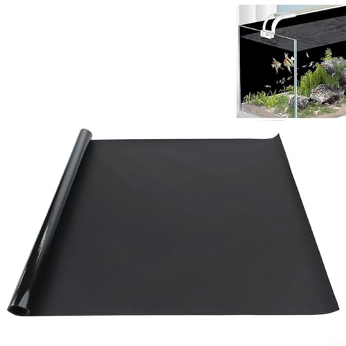 Black Aquarium Background Static Cling Fish Tank Backdrop, PVC Waterproof Wallpaper for Enhancing Aquatic Aesthetics and Hiding Wires(50 * 200cm) - size: 50*200cm
