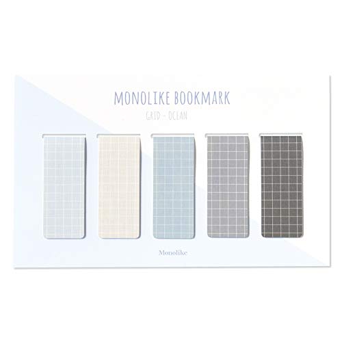 Monolike Magnetic Bookmarks Grid Ocean, Set of 5 - color: Grid Ocean