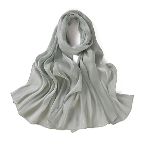 Premium Hijab Head Scarf for Women Lightweight Shimmer Hijab Head Wrap Scarves Crepe Satin Scarf Shawl Wrap - color: Light Green