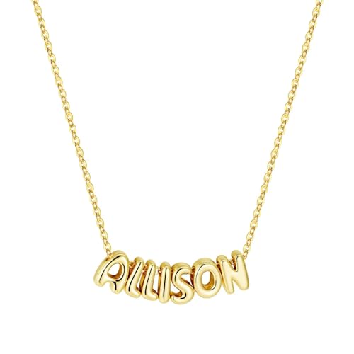 M MOOHAM Mothers Day Gifts - Custom Name Necklace 14K Gold Plated Necklace Personalized Monogram Pendant Name Necklaces for Women Trendy Jewelry Gifts for Women Mom Her Birthday Gifts - style: Allison