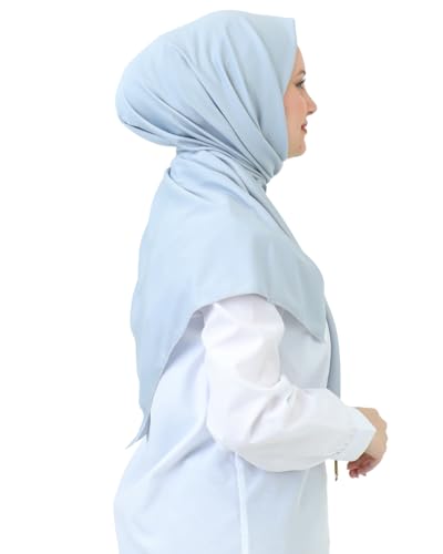 Prien Hijab For Women Muslim Lightweight Scarf Head Scarves For Girls Islamic Long Headscarf Chiffon Shawl Prayer Set Ramadan - color: Grey