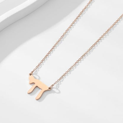 Stainless Steel Hebrew CHAI Necklace | Hand of Fatima Pendant | Turkish Evil Eye Charm | Israel Map Blessing Necklace | Protection Jewelry for Women men Include a Gift Box - color: Rose Gold-Chai-1179