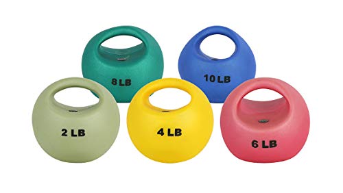 CanDo 10-3295 원 핸들 메디신 볼, 5피스 세트 - size: Set (5 Pieces)