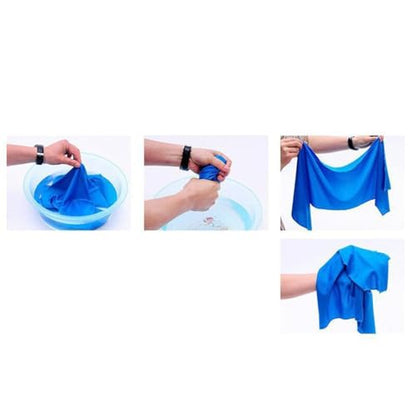 Cooling Sports Towel 30x90cm Instant Cool Gym Towel Sweat Absorbent Cold Feel Microfiber for Workout Yoga Running Hiking Outdoor Travel Light Blue