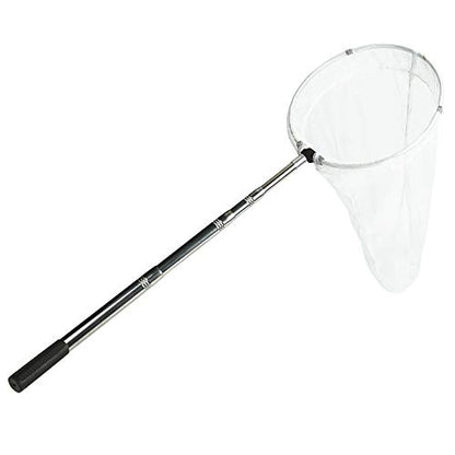 RESTCLOUD Insect and Butterfly Net with 12" Ring, 24" Net Depth, Handle Extends to 59 Inches - size: 12" Ring, 38" Strong Stainless Handle