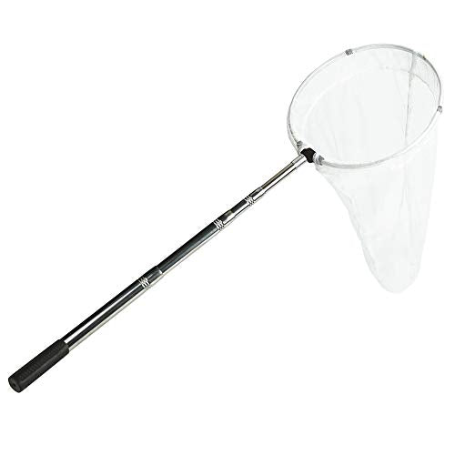 RESTCLOUD Insect and Butterfly Net with 12" Ring, 24" Net Depth, Handle Extends to 59 Inches - size: 12" Ring, 38" Handle