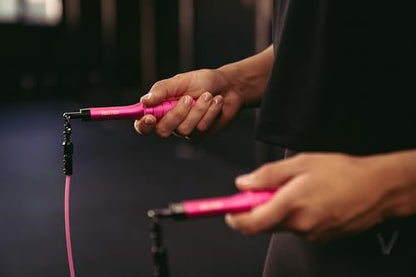 Velites - Earth 2.0 Jump Rope - Official CrossFit® Games Rope - Professional Aluminum Speed Rope for Double Unders, Fitness & Boxing - Includes 4mm Cable & Carrying Bag - - color: Pink