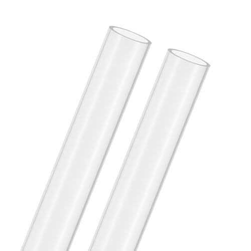 M METERXITY 2-Pack Clear Rigid Acrylic Pipe, 19mm[0.75"] ID x 23mm[0.91"] OD Plastic Round Tube for Water Cooling System/Lamps/Fountains/Aquariums/Display Stand, Acrylic Tubing [305mm/12IN] - size: 19mm ID x 23mm OD