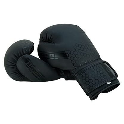 PFG Ultimate Series Boxing Gloves - Boxing MMA Muay Thai Training and Bag Work - color: All Black